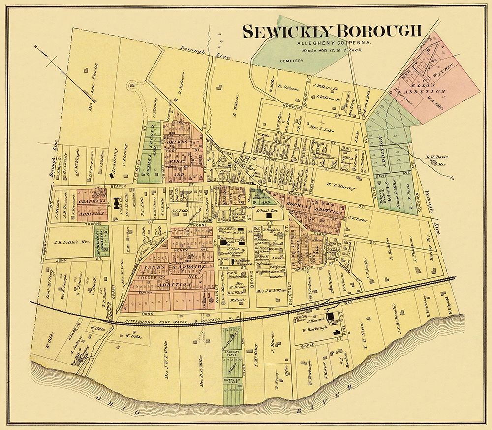 Sewickly Pennsylvania Landowner - Titus 1877 art print by Titus for $57.95 CAD