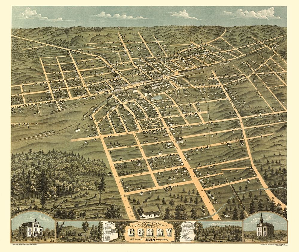 Corry Pennsylvania - Stoner 1870 art print by Stoner for $57.95 CAD