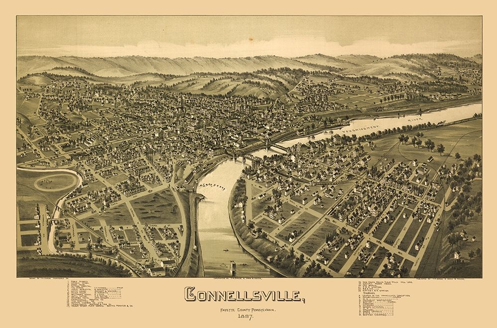 Connellsville Pennsylvania - Moyer 1897 art print by Moyer for $57.95 CAD