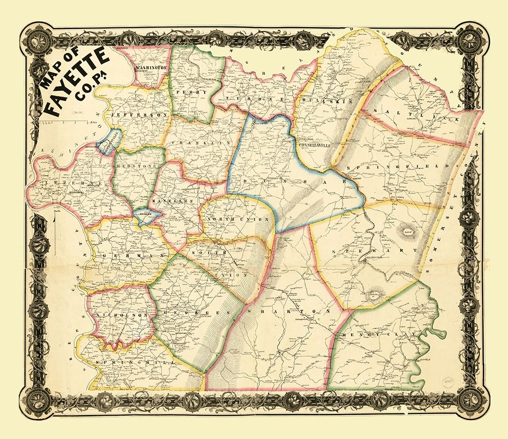 Fayette County Pennsylvania - 1858 art print by Unknown for $57.95 CAD