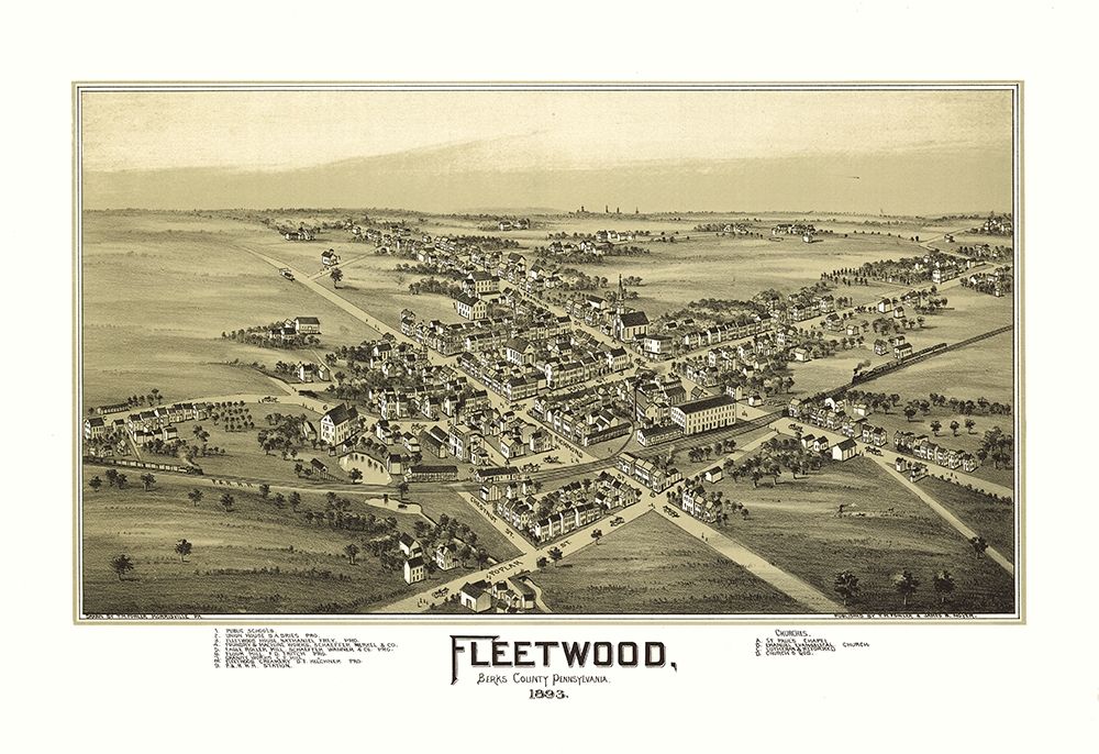 Fleetwood Pennsylvania - Fowler 1893 art print by Fowler for $57.95 CAD