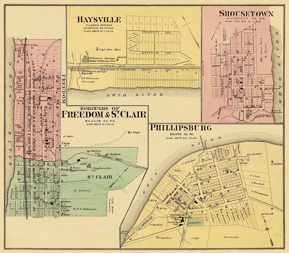 Freedom, Saint Clair Pennsylvania Landowner art print by Hayes for $57.95 CAD