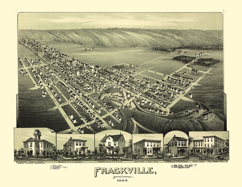 Frackville Pennsylvania - Fowler 1889 art print by Fowler for $57.95 CAD