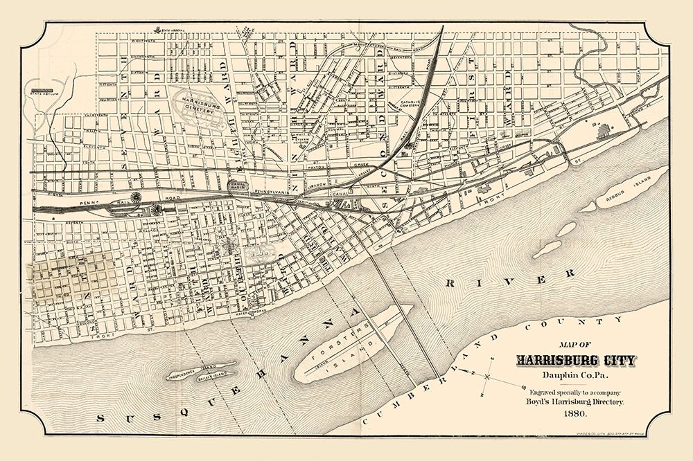 Harrisburg Pennsylvania - Boyd 1880 art print by Boyd for $57.95 CAD