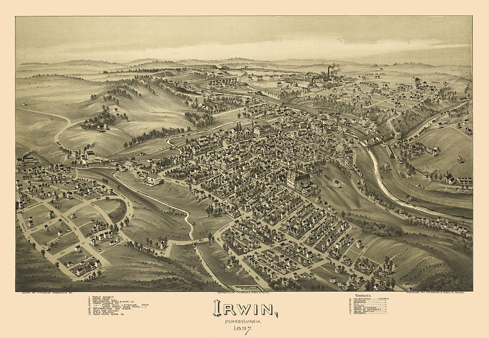 Irwin Pennsylvania - Fowler 1897 art print by Fowler for $57.95 CAD