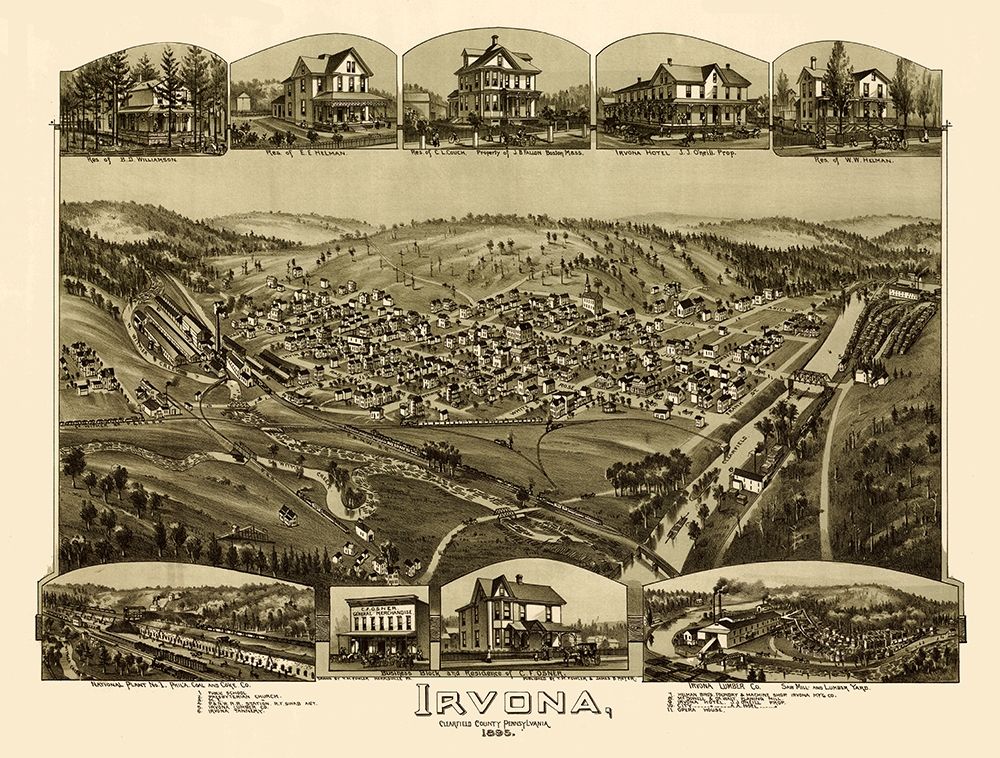 Irvona Pennsylvania - Fowler 1895 art print by Fowler for $57.95 CAD
