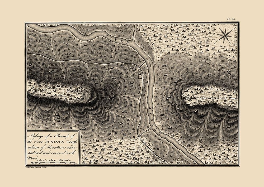 Juniata River Branch, Pennsylvania - Collot 1796 art print by Collot for $57.95 CAD
