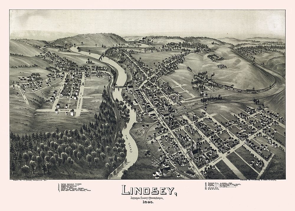 Lindsey Pennsylvania - Fowler 1895 art print by Fowler for $57.95 CAD