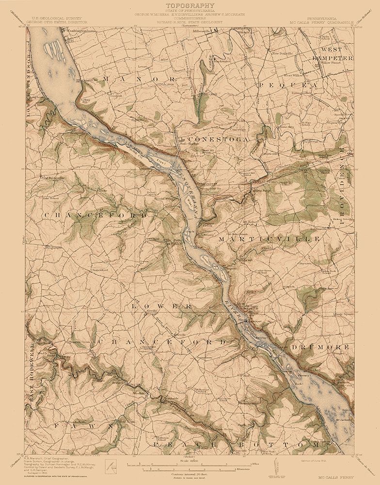 McCalls Ferry Pennsylvania Quad - USGS 1954 art print by USGS for $57.95 CAD