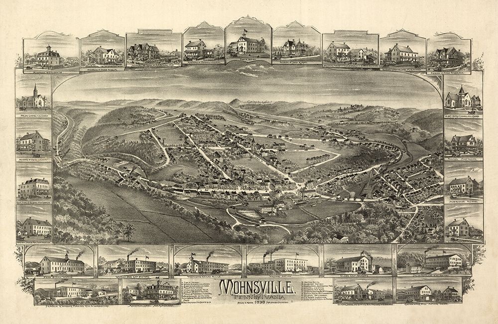 Mohnsville Pennsylvania - Bailey 1898 art print by Bailey for $57.95 CAD