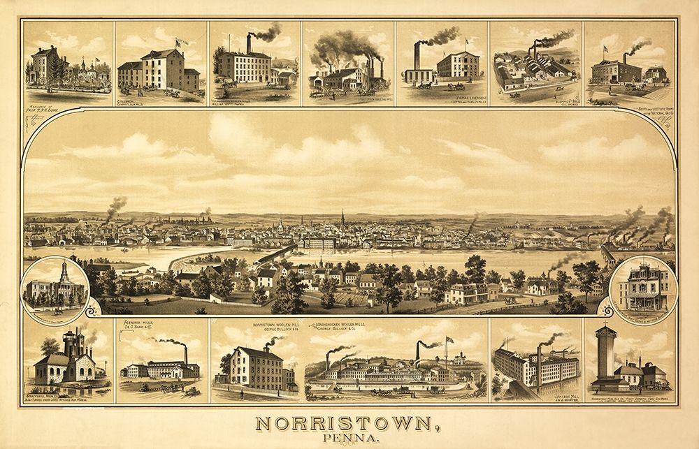 Norristown Pennsylvania -1881 art print by nan for $57.95 CAD