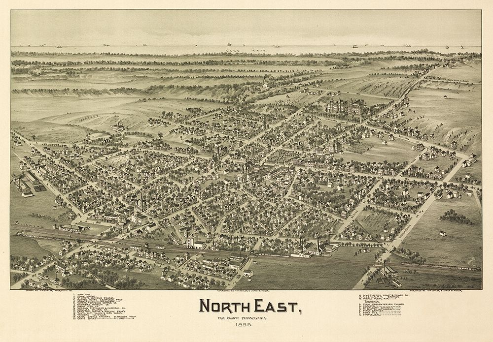North East Pennsylvania - Fowler 1896 art print by Fowler for $57.95 CAD