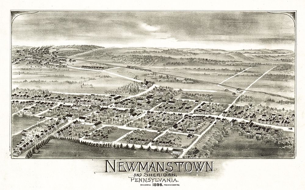 Newmanstown Sheridan Pennsylvania - Bailey 1898 art print by Bailey for $57.95 CAD