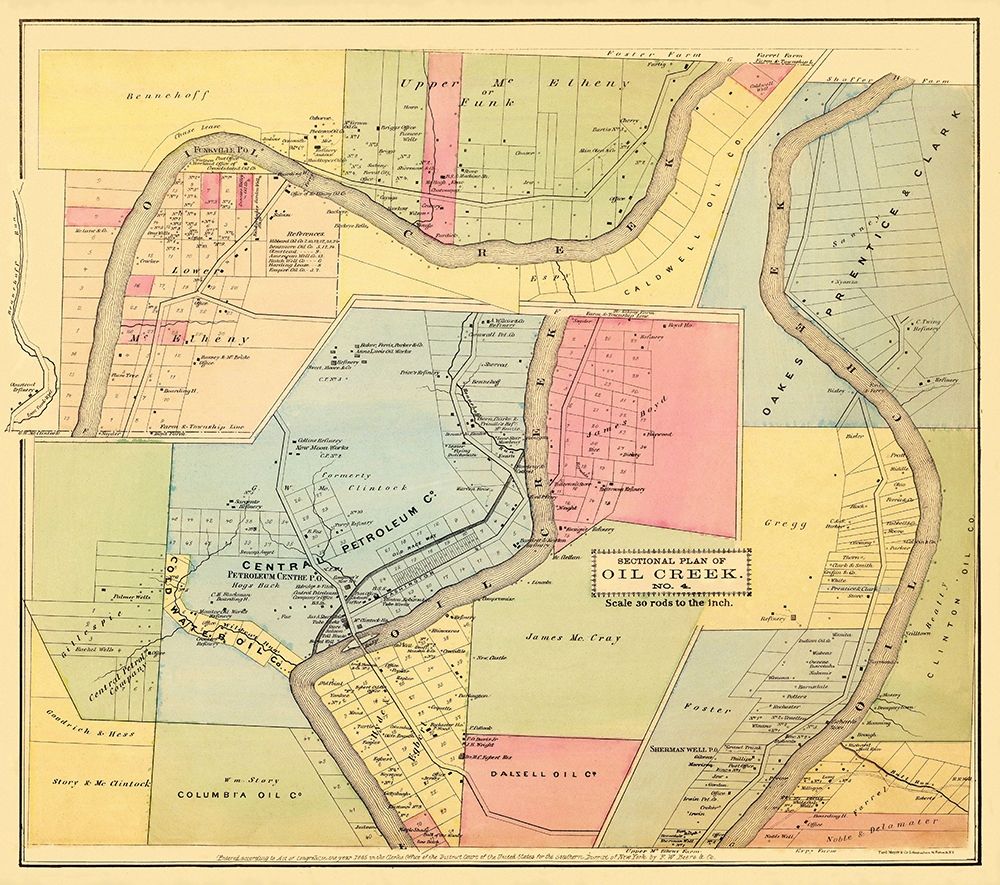 Oil Creek, Section 4 Pennsylvania Landowner art print by Mayer for $57.95 CAD