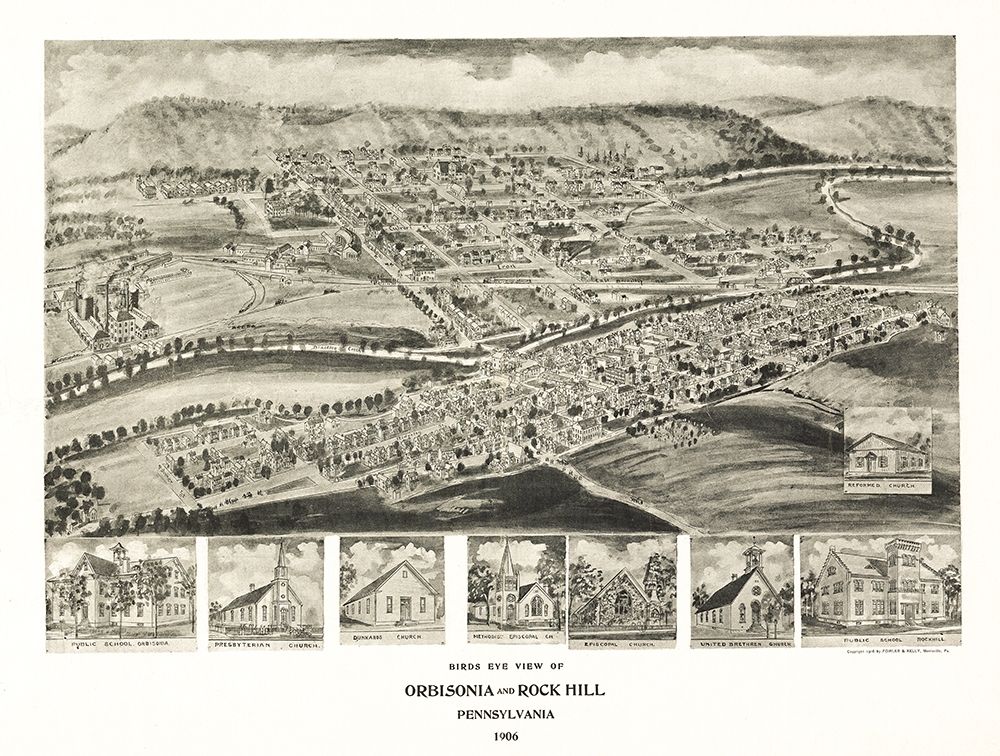 Orbisonia Pennsylvania - Fowler 1906 art print by Fowler for $57.95 CAD