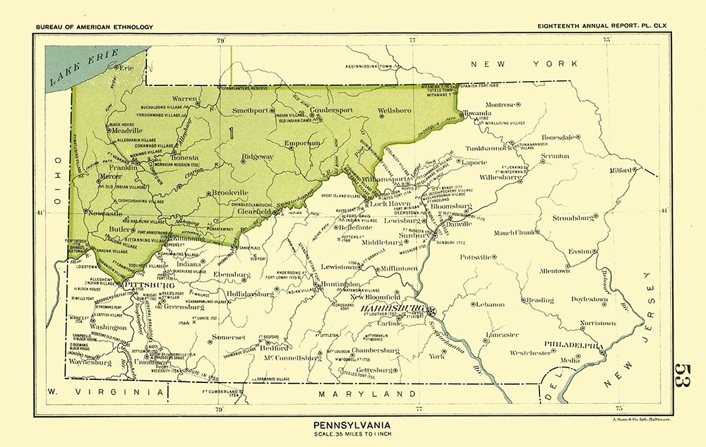 Pennsylvania - Hoen 1896 art print by Hoen for $57.95 CAD