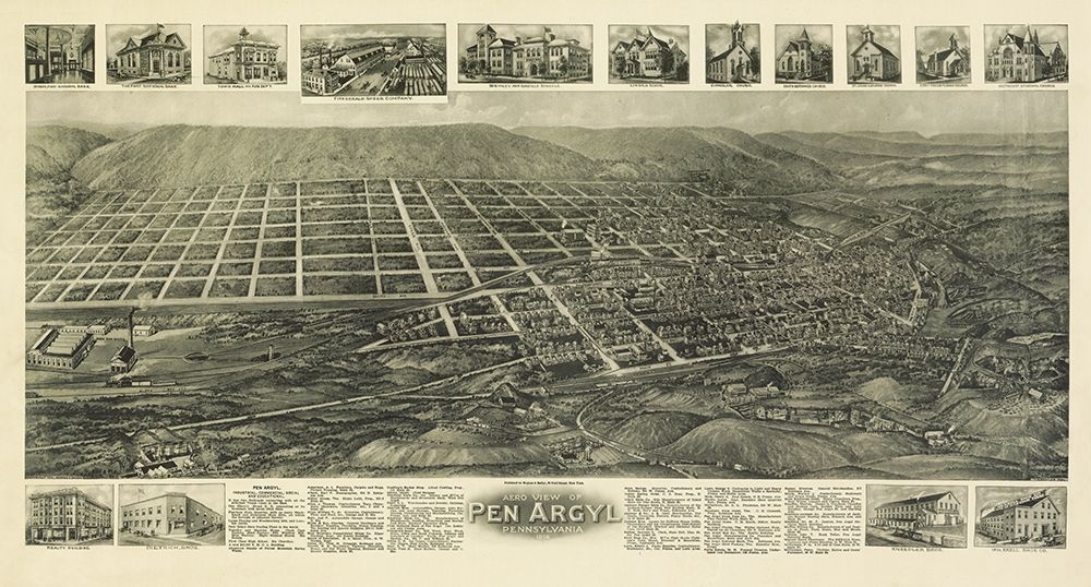 Pen Argyl Pennsylvania - Bailey 1916 art print by Bailey for $57.95 CAD