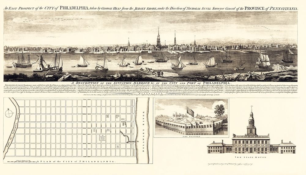 Philadelphia Pennsylvania - Jefferys 1756 art print by Jefferys for $57.95 CAD