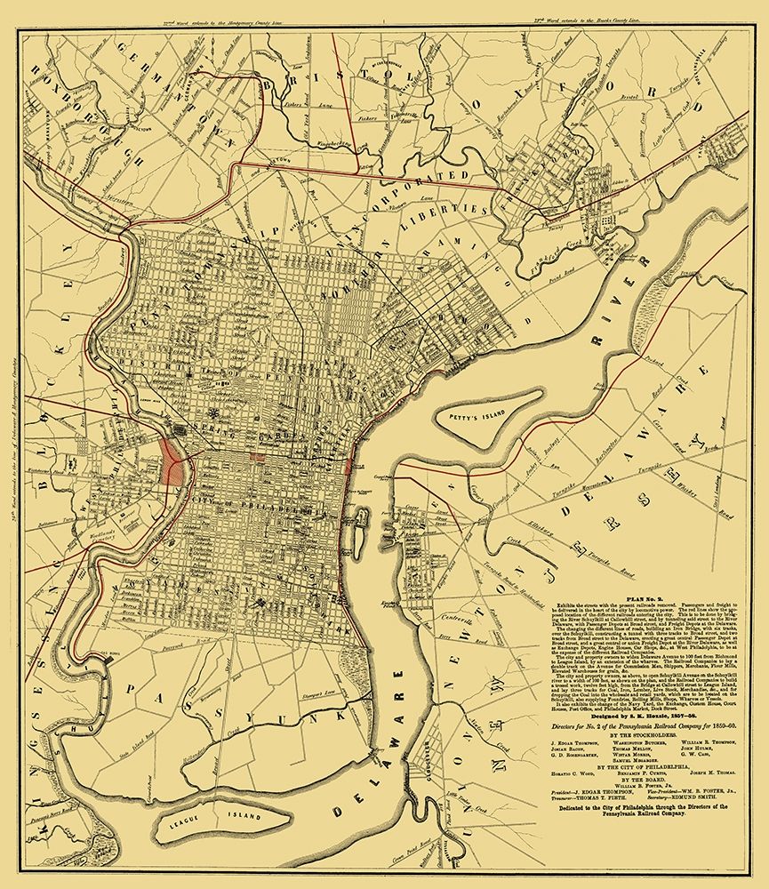 Philadelphia Railroad Plan 2 - Hoxsie 1858 art print by Hoxsie for $57.95 CAD