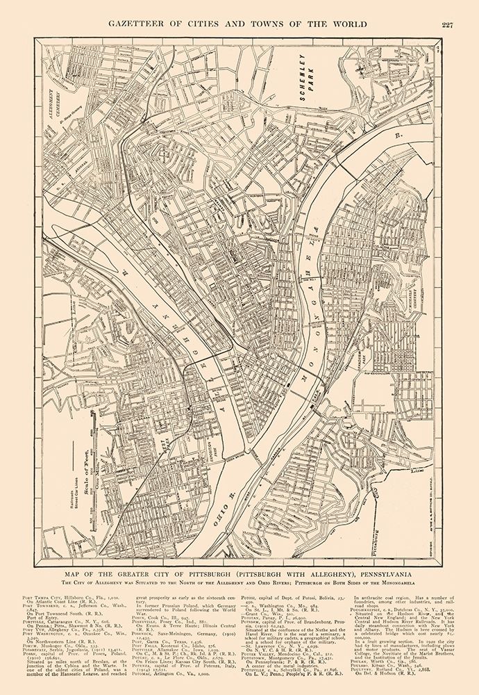 Pittsburgh  Pennsylvania - Reynold 1921 art print by Reynold for $57.95 CAD