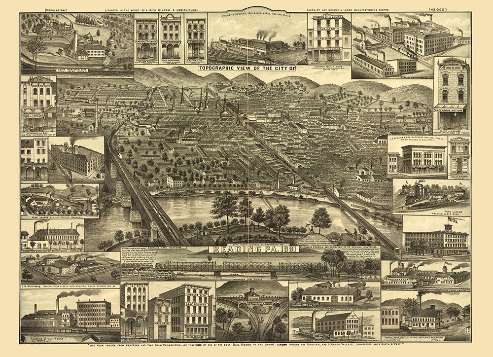 Reading Pennsylvania -1881 art print by Unknown for $57.95 CAD