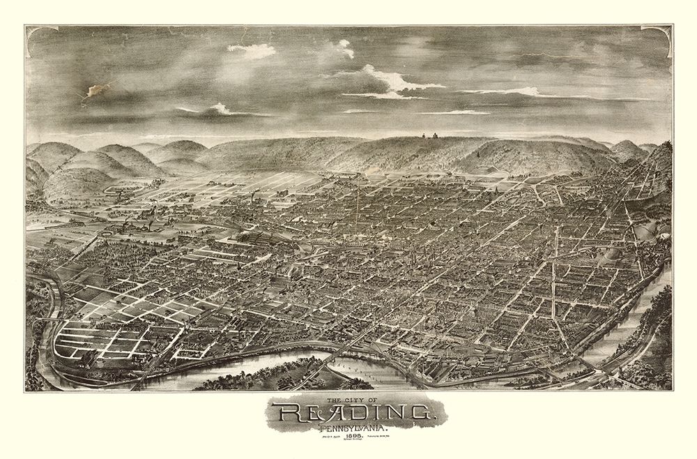 Reading Pennsylvania - Moyer 1898 art print by Moyer for $57.95 CAD