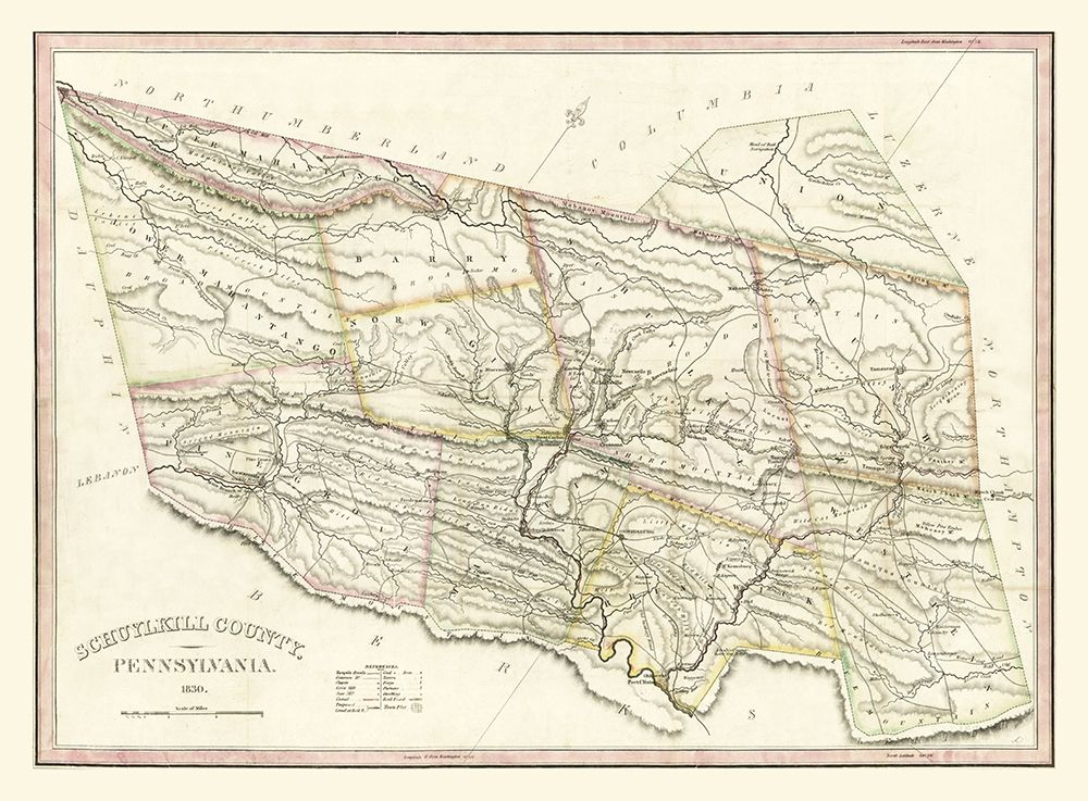 Schuylkill County Pennsylvania - 1830 art print by Unknown for $57.95 CAD