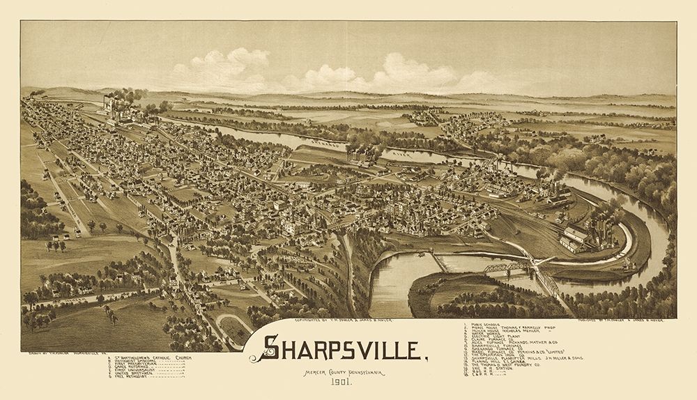 Sharpsville Pennsylvania - Fowler 1901 art print by Fowler for $57.95 CAD