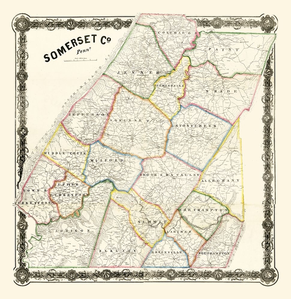 Somerset County Pennsylvania - 1860 art print by Unknown for $57.95 CAD