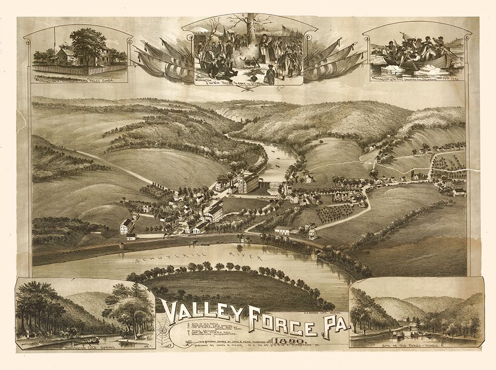 Valley Forge Pennsylvania - Moyer 1890 art print by Moyer for $57.95 CAD