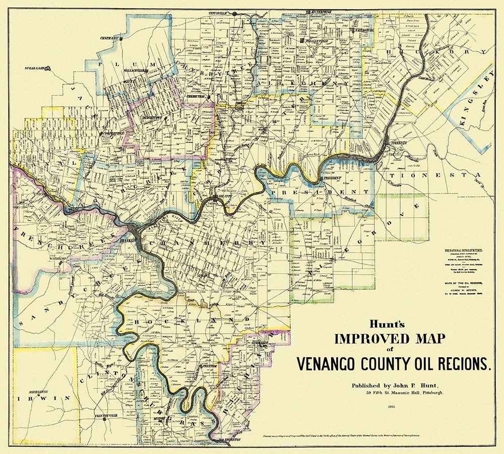 Venango Pennsylvania Landowner - Hunt 1865 art print by Hunt for $57.95 CAD