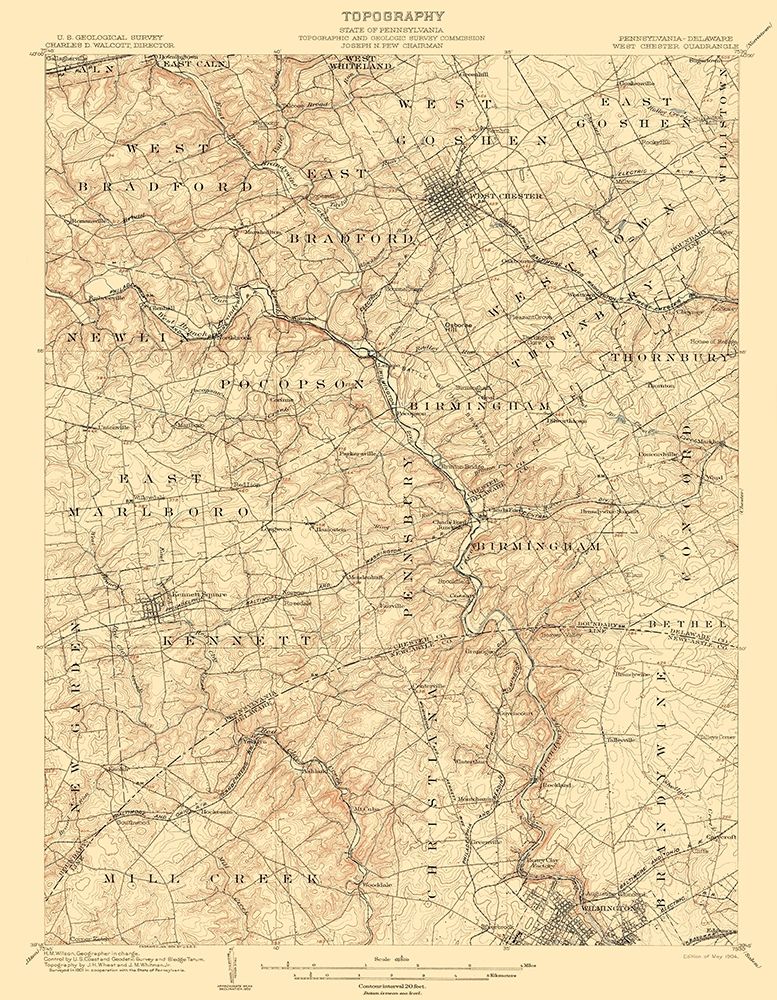 West Chester Pennsylvania Deleware Quad art print by USGS for $57.95 CAD