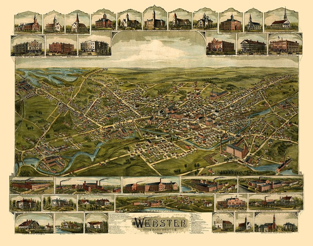 Webster Pennsylvania - Bailey 1892 art print by Bailey for $57.95 CAD