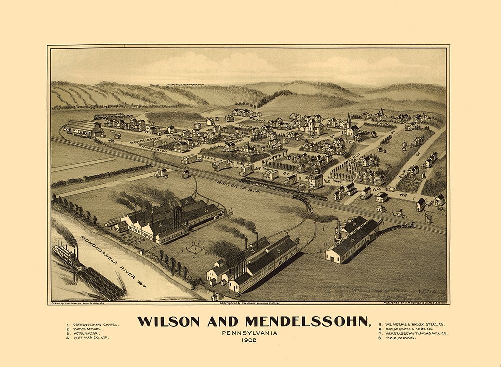 Wilson Mendelssohn Pennsylvania- Fowler 1902 art print by Fowler for $57.95 CAD