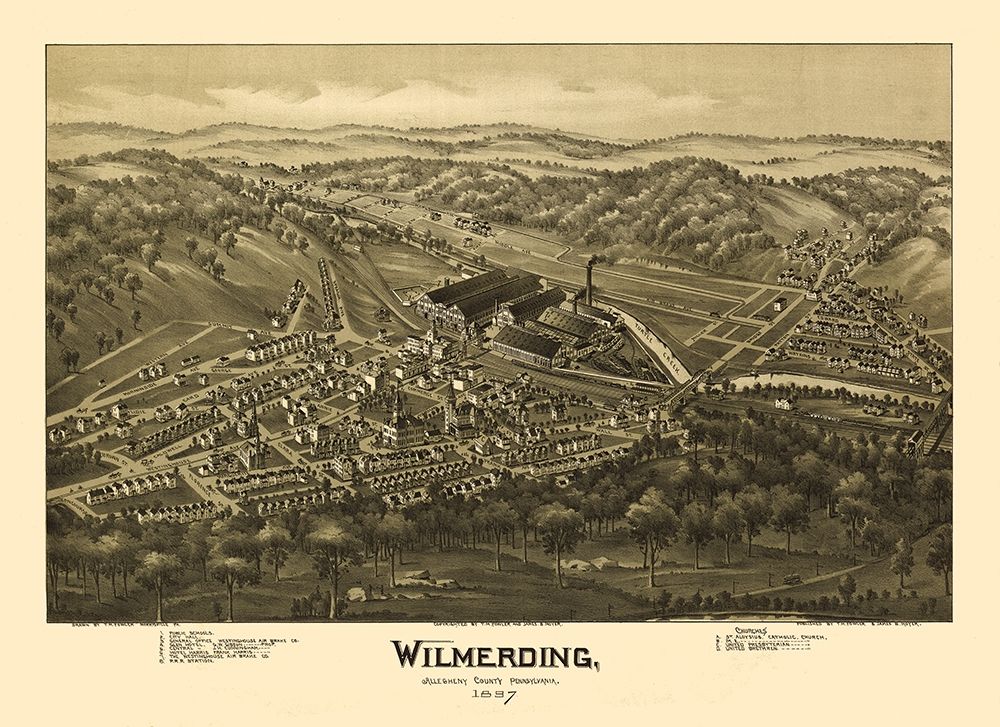 Wilmerding Pennsylvania - Moyer 1897 art print by Fowler for $57.95 CAD