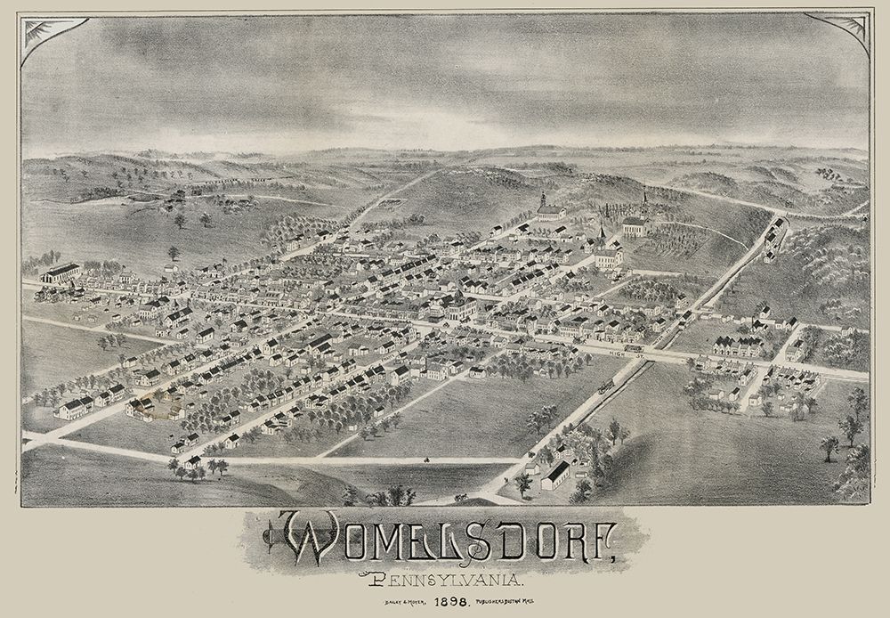 Womelsdorf Pennsylvania - Moyer 1898 art print by Moyer for $57.95 CAD