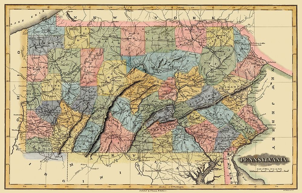Pennsylvania - 1823 art print by Lucas for $57.95 CAD