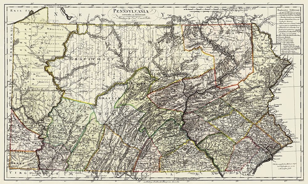 Pennsylvania - Bohn 1797 art print by Bohn for $57.95 CAD
