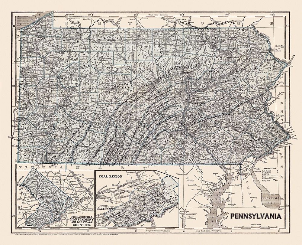 Pennsylvania - Morse 1845 art print by Morse for $57.95 CAD
