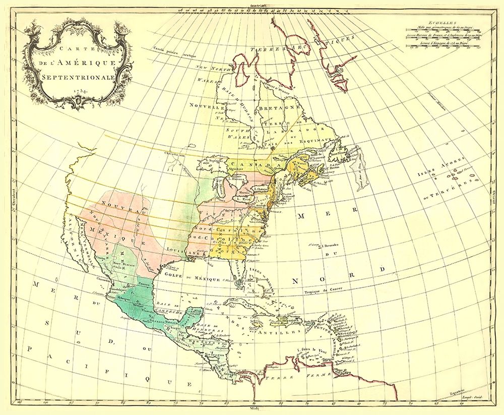 North America - 1754 art print by Unknown for $57.95 CAD