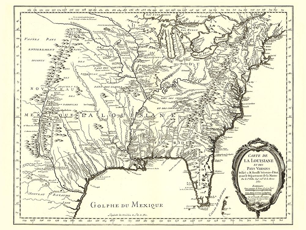 Louisiana with Neighboring Countries - 1750 art print by Unknown for $57.95 CAD