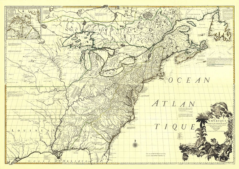 America with French English Establishments - 1756 art print by Unknown for $57.95 CAD
