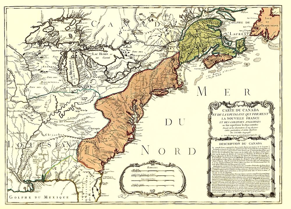 Canada Louisiana New France with English art print by Nolin for $57.95 CAD