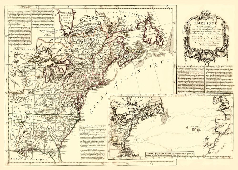 North America New Discoveries - Gefferys 1757 art print by Gefferys for $57.95 CAD