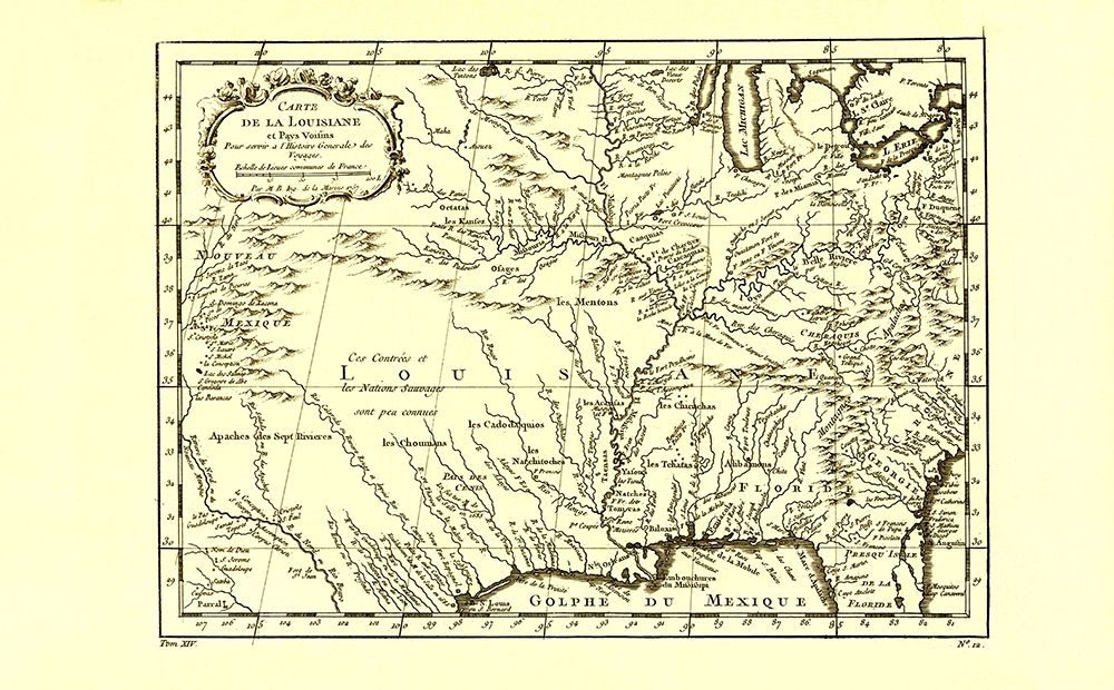 Louisiana with Neighboring Countries - 1757 art print by Unknown for $57.95 CAD