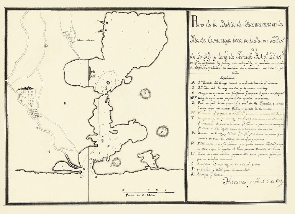 Plan of Guantanamo Bay On the Island of Cuba 1751 art print by Unknown for $57.95 CAD