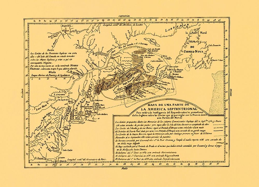 North America Septentrional - 1750 art print by Unknown for $57.95 CAD