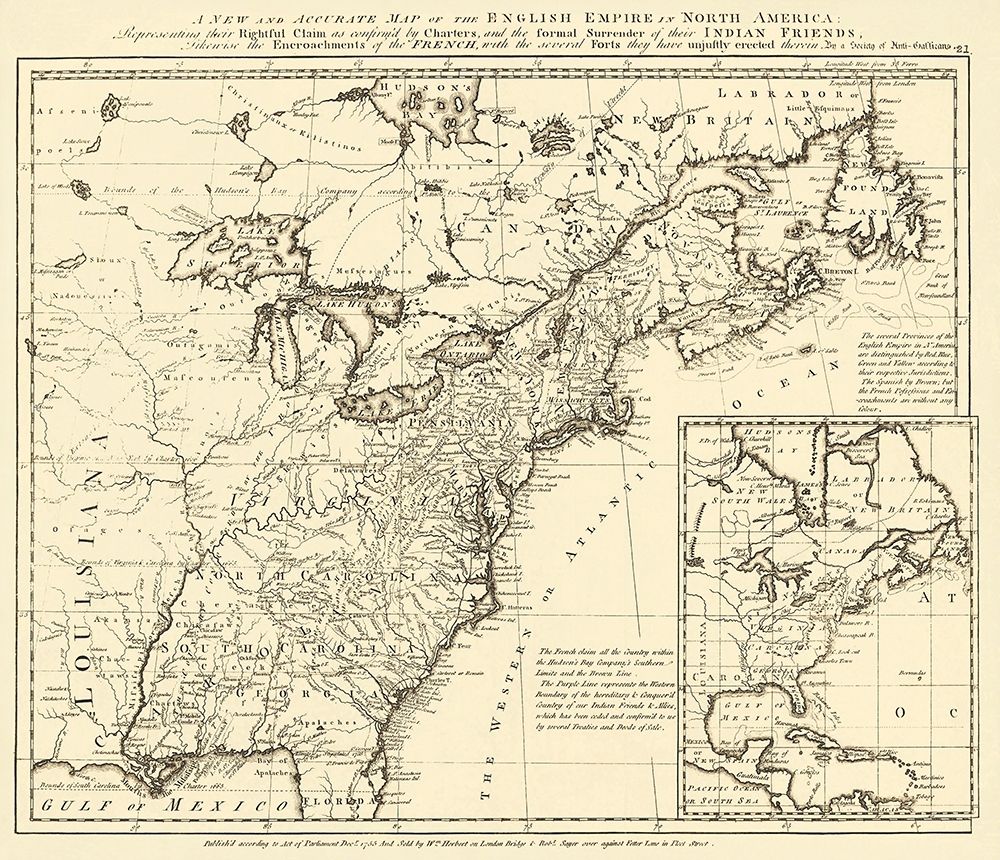 English Empire French Encroachments - Herbert 1755 art print by Herbert for $57.95 CAD