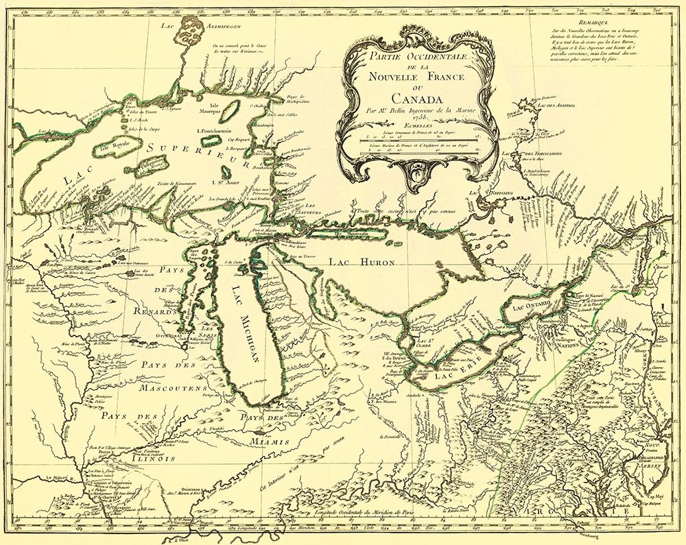 Western Part of New France Or Canada 1755 art print by Unknown for $57.95 CAD