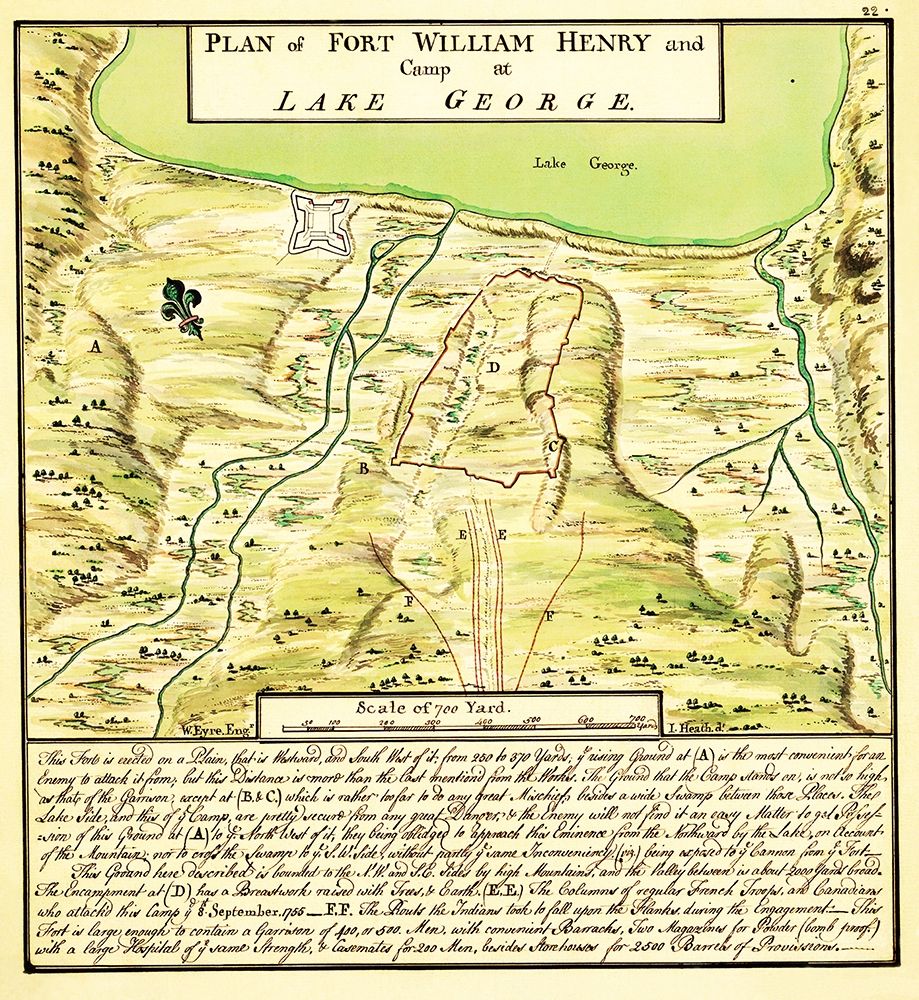 Plan of Fort William Henry at Lake George 1750 art print by Unknown for $57.95 CAD